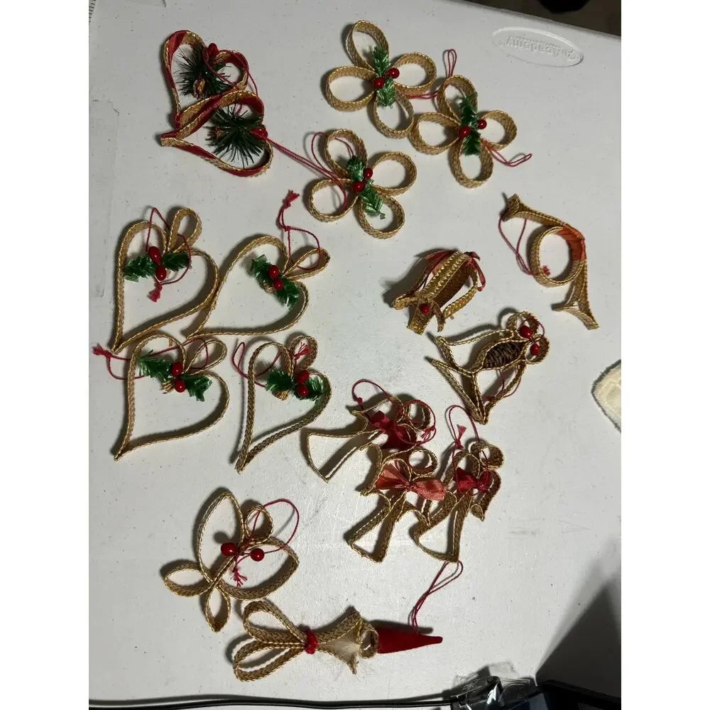 17 Swedish Straw Natural Christmas Ornaments